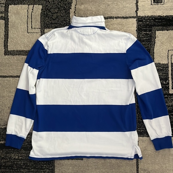 Polo dress shirt, Blue and White with red logo - Picture 5 of 5